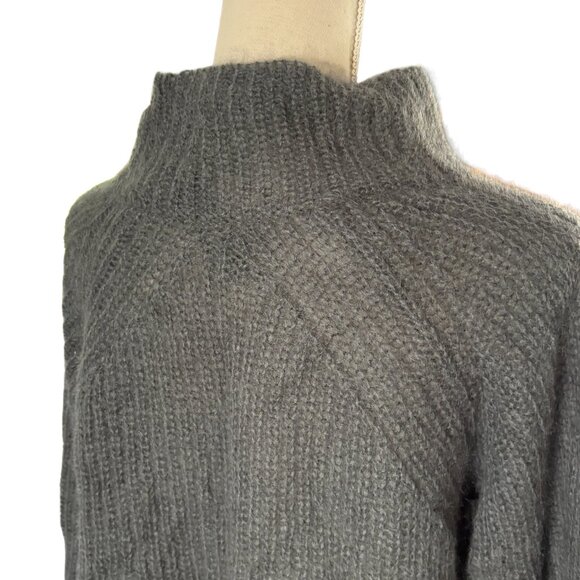 NAADAM Umbriel Turtleneck Sweater gray size M medium mohair wool tie sleeve - Picture 7 of 12